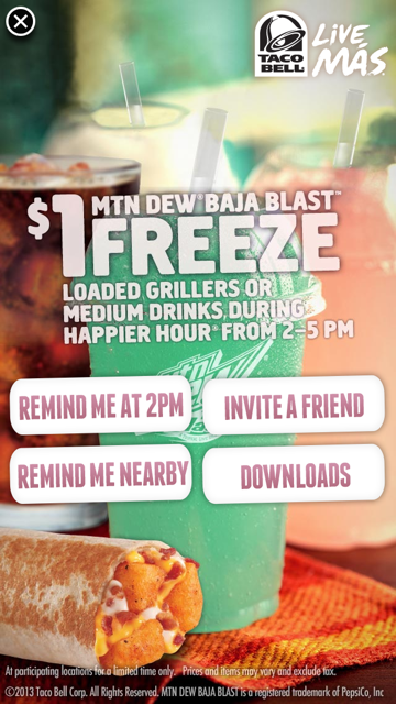 taco bell happier hour