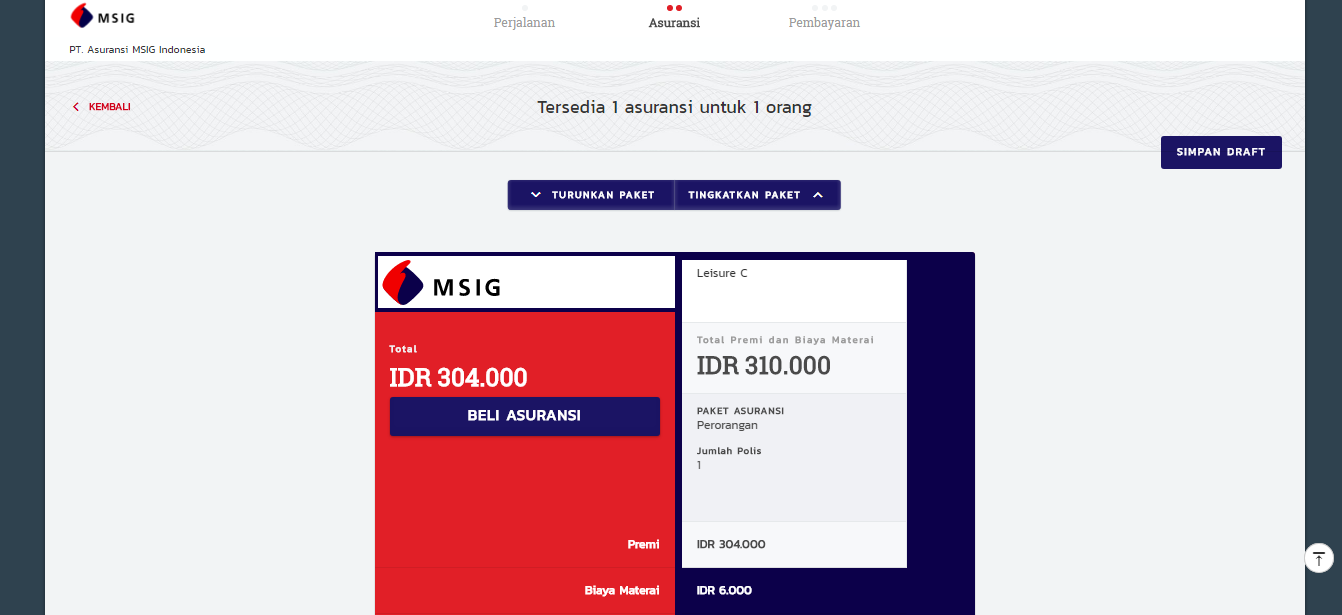 langkah mendaftar MSIG