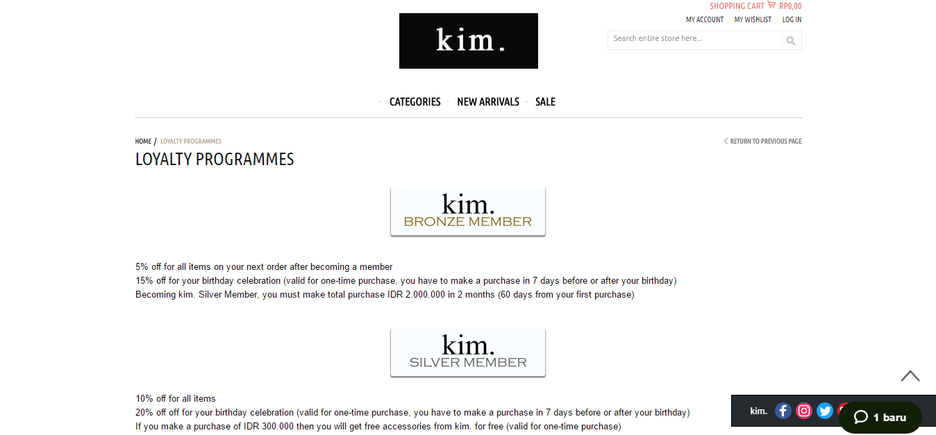 kim official loyalty program