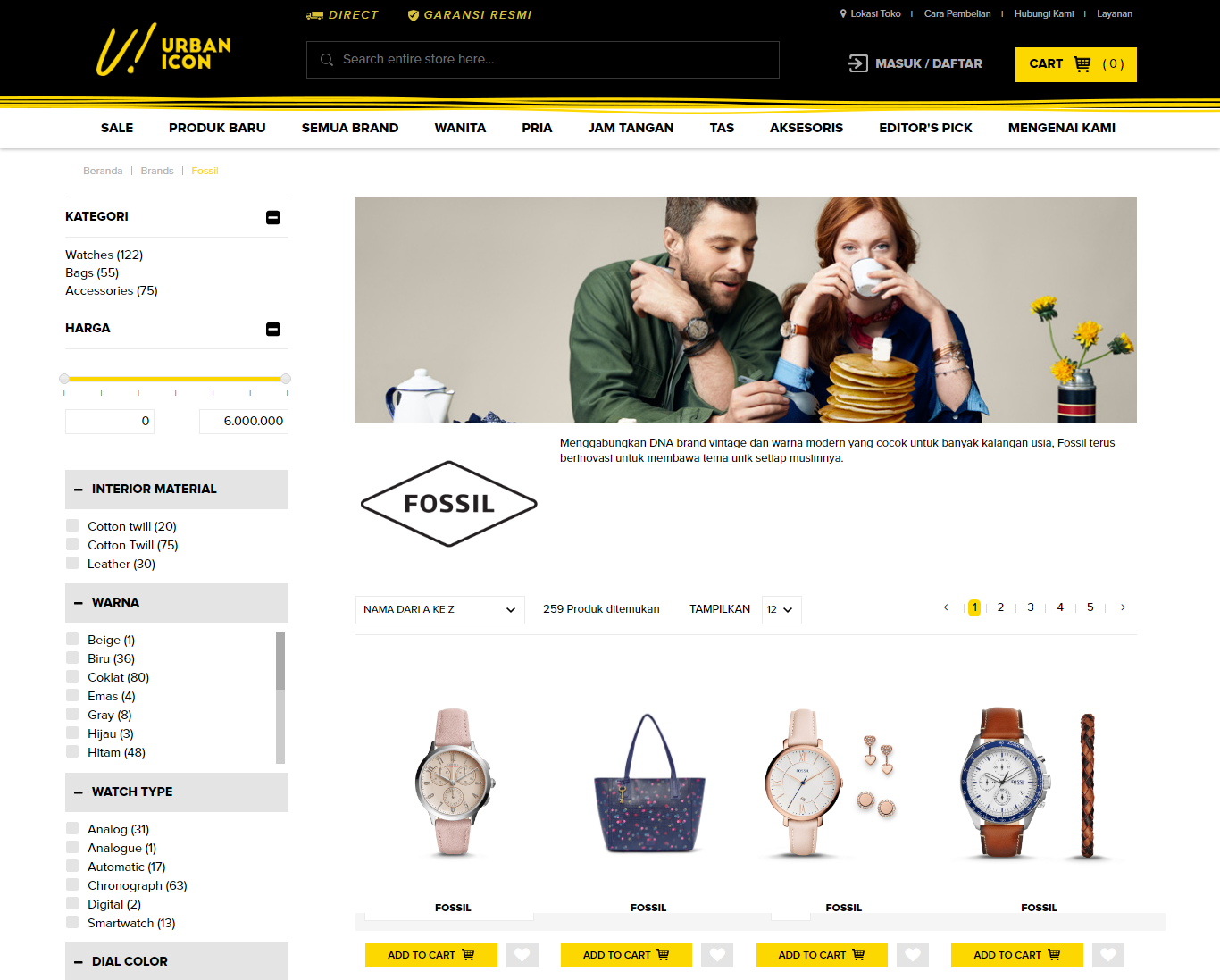 jual jam tangan fossil