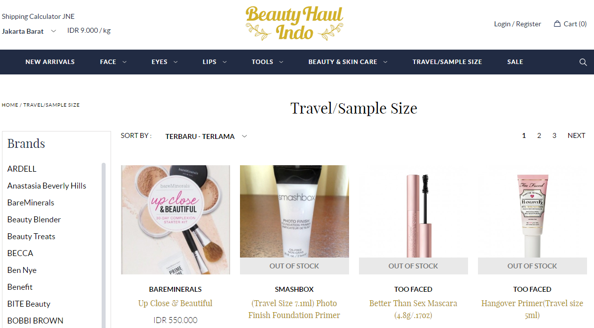 travel size BeautyHaulindo