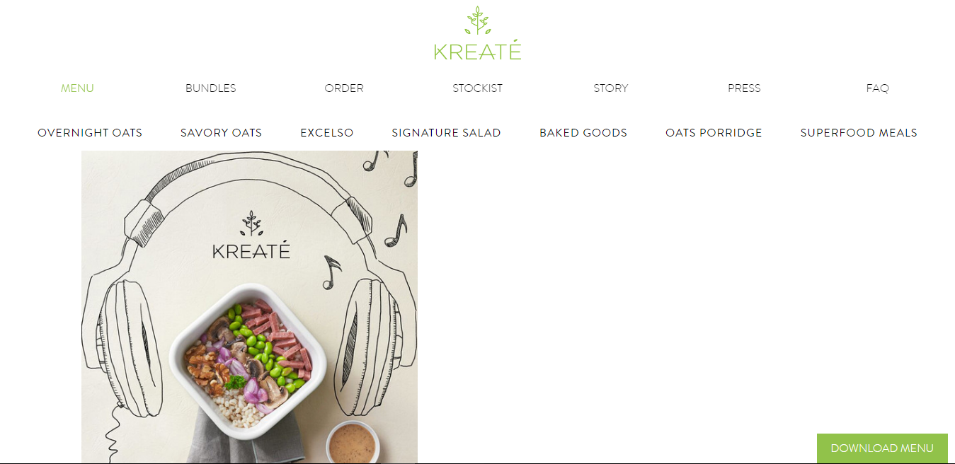 menu kreate